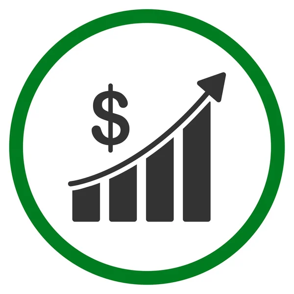 Prodej Bar Chart zaoblené ikona — Stock fotografie