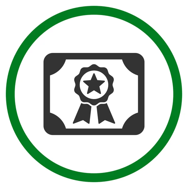 Certificaat omcirkelde pictogram — Stockfoto