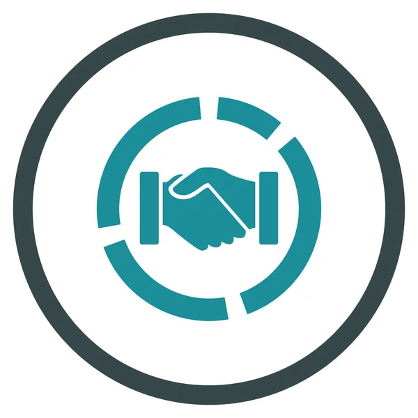 Handshake Diagram Circled Icon — Stock Photo, Image