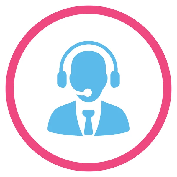 Call Center Manager Circled Icon — Stock Photo, Image