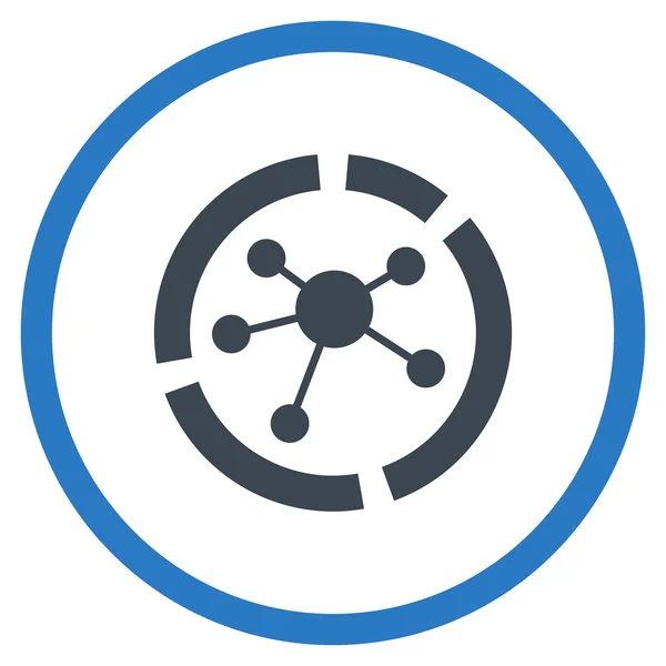 Schéma připojení v kroužku ikona — Stock fotografie