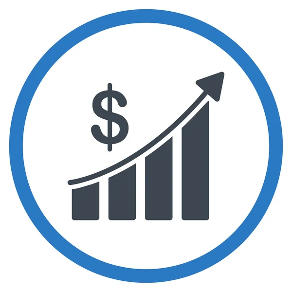 Gráfico de barras de ventas Icono redondeado — Foto de Stock