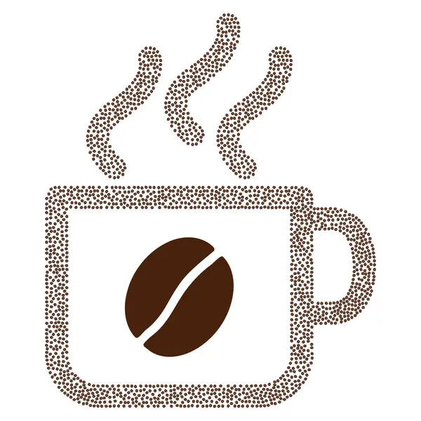 Tasse à café composition vectorielle avec grains de café — Image vectorielle