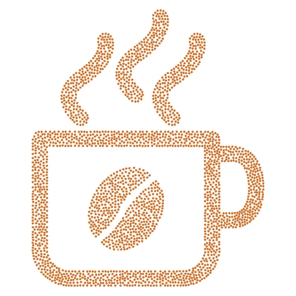 Kawy kubek wektor skład z ziaren kawy — Wektor stockowy