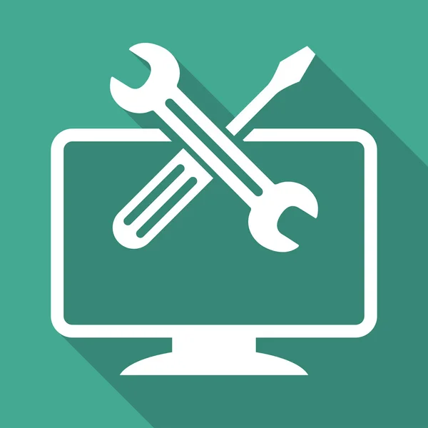 Computer Tools Long Shadow Square Icon — Stock Photo, Image