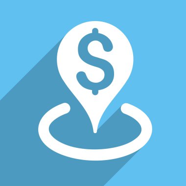 Banka konumu uzun gölge kare simgesi