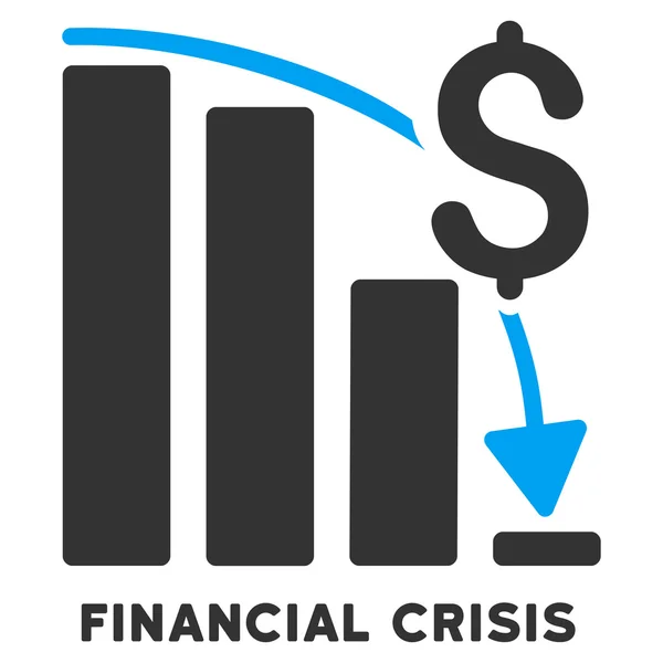 Icono de vectores de crisis financiera con leyenda — Archivo Imágenes Vectoriales
