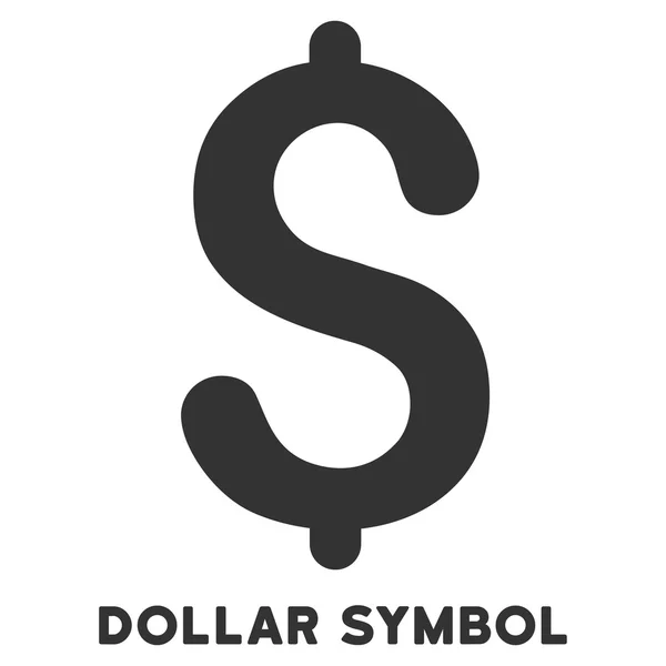 Símbolo del dólar Vector icono con leyenda — Vector de stock