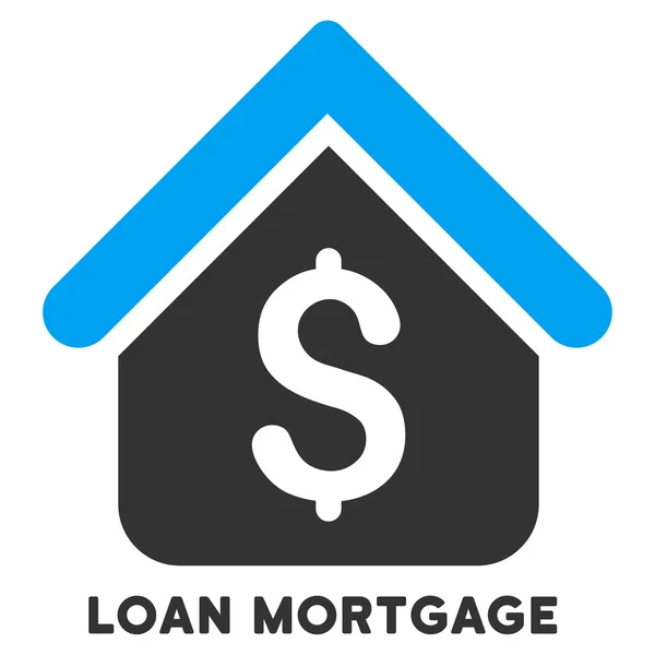 Loan Mortgage Vector Icon With Caption — Stock Vector