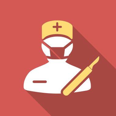 Uzun gölge ile cerrah düz kare simgesi