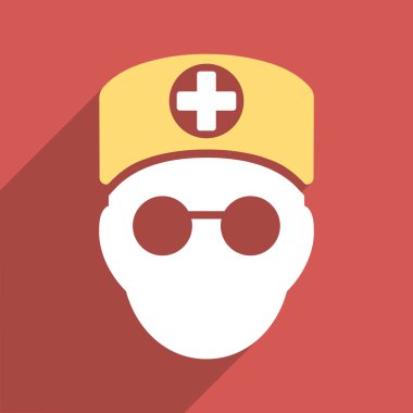 Uzun Gölge doktor kafa düz kare simgesi