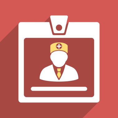 Uzun Gölge doktor rozet düz kare simgesi