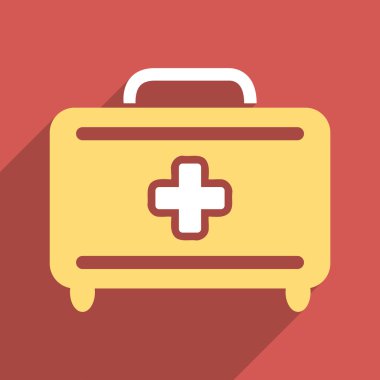 Uzun gölge ile tıp Bagaj düz kare simgesi