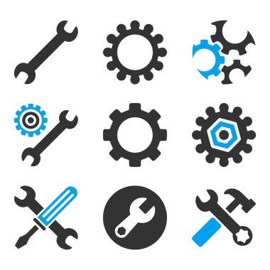 Configuration Tools Flat Bicolor Vector Icons