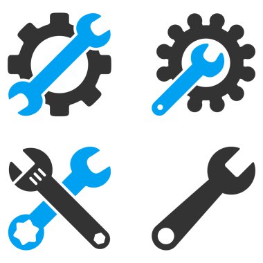 Configuration Tools Flat Bicolor Vector Icons