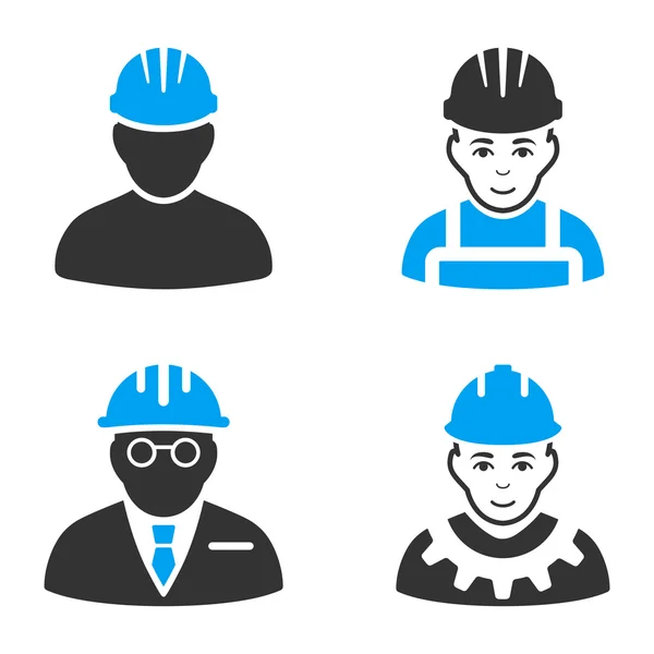 Icone vettoriali bicolore piatte per lavoratori professionisti — Vettoriale Stock