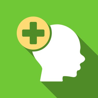 Kafa tedavi düz uzun gölge kare simgesi