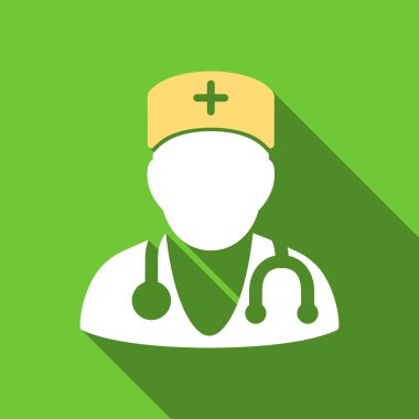 Physician Flat Long Shadow Square Icon