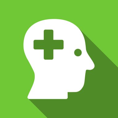 Artı kafa düz uzun gölge kare simgesi