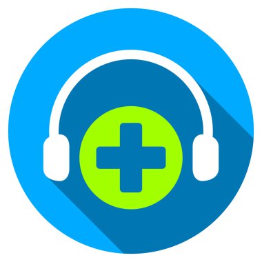 Hastane telefon hizmet düz yuvarlak uzun gölge simgesiyle