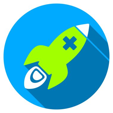 Tıbbi füzeyi düz uzun gölge simgesiyle