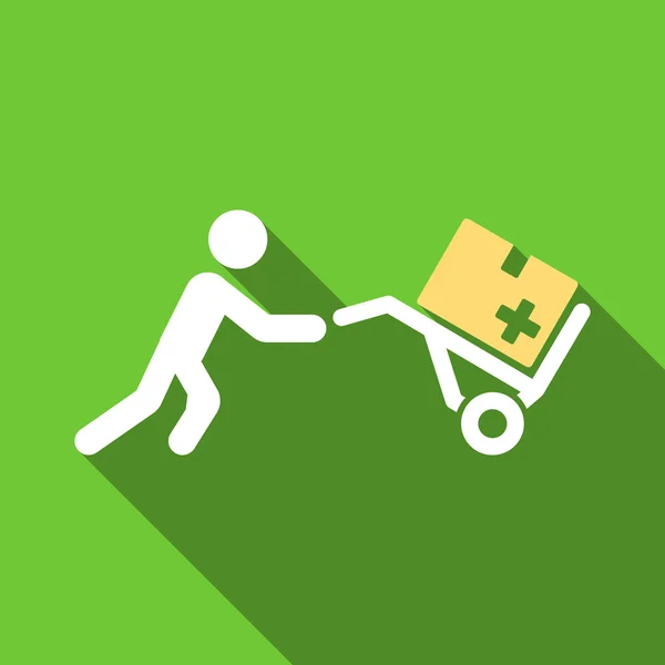 Medical Shopping Flat Long Shadow Square Icono — Archivo Imágenes Vectoriales