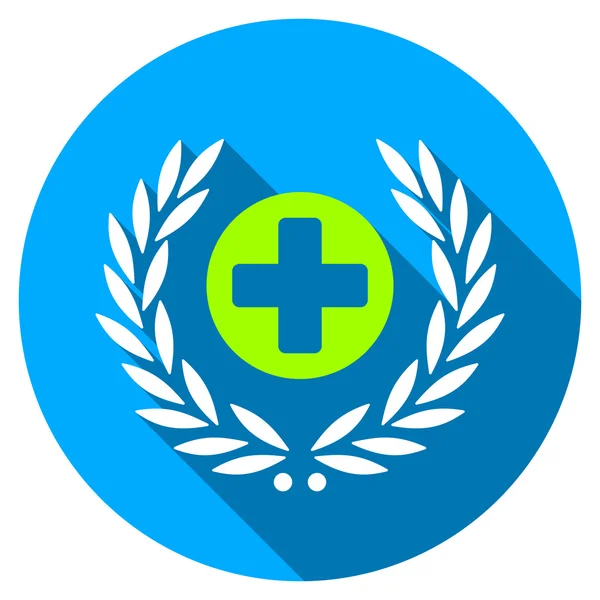 Embleme opieki zdrowotnej płaskie okrągłe ikona z długi cień — Wektor stockowy