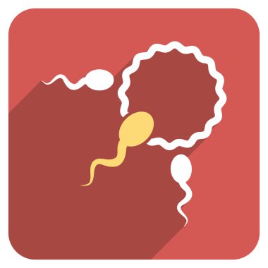 Uzun gölge ile fertilizasyon düz yuvarlak kare simgesi