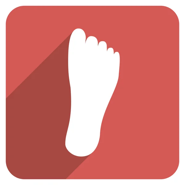 Foot Sole Flat Rounded Square Icon with Long Shadow — Stok Foto