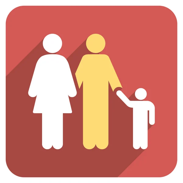 Familie Flat afgerond vierkant pictogram met lange schaduw — Stockfoto