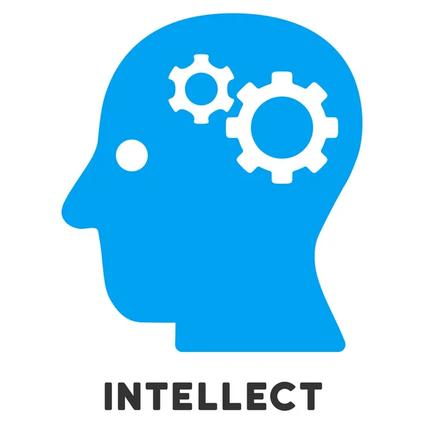"Intellect Flat Icon" med overskrift – stockvektor