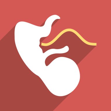 Embryo Cord Flat Long Shadow Square Icon