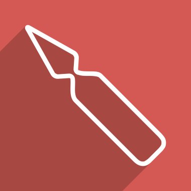 Empty Ampoule Flat Long Shadow Square Icon