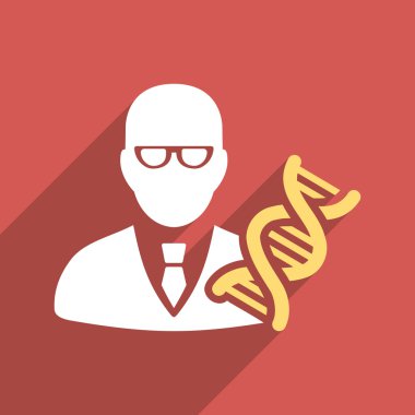 Genetic Engineer Flat Long Shadow Square Icon