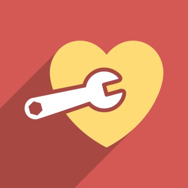Heart Surgery Flat Long Shadow Square Icon