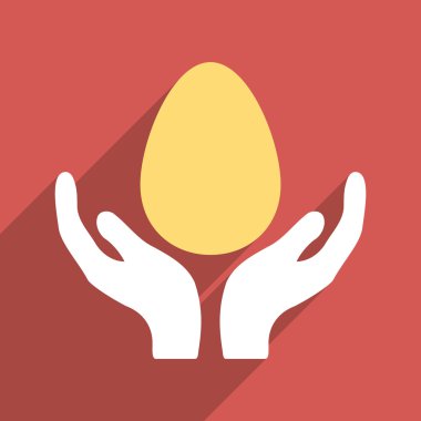 Incubator Hands Flat Long Shadow Square Icon
