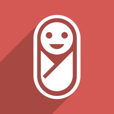 Bebek düz uzun gölge kare simgesi