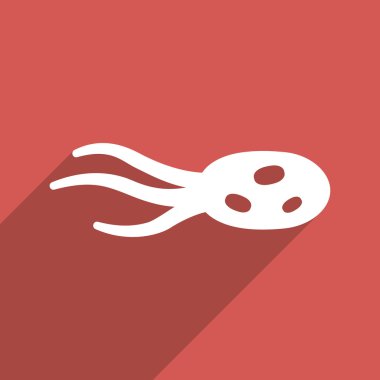 Mikroorganizma düz uzun gölge kare simgesini rahatsız