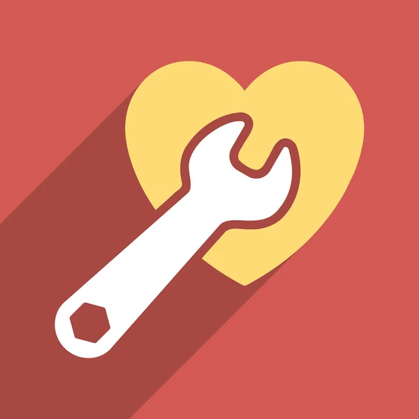 Heart Surgery Flat Long Shadow Square Icon — 스톡 벡터