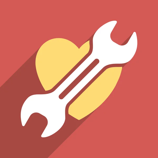 Heart Surgery Flat Long Shadow Square Icon — Stockvector