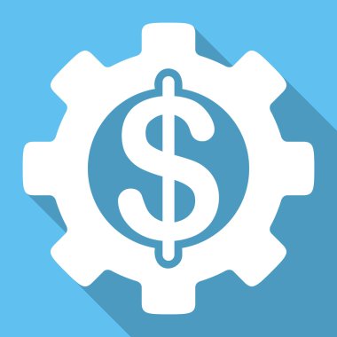 Uzun gölge ile Geliştirme maliyeti düz kare simgesi