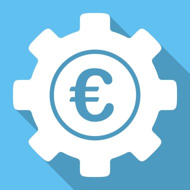 Uzun gölge ile Euro geliştirme düz kare simgesi