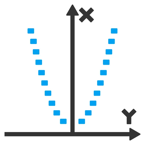 Parabola punteada Parcela Vector Icono — Archivo Imágenes Vectoriales