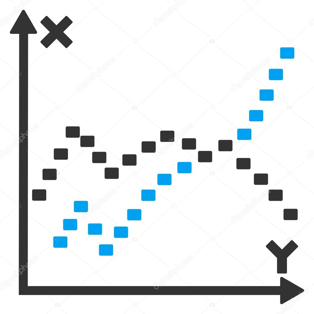 Dotted Functions Plot Vector Icon