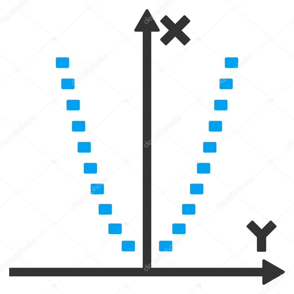 Dotted Parabola Plot Vector Icon