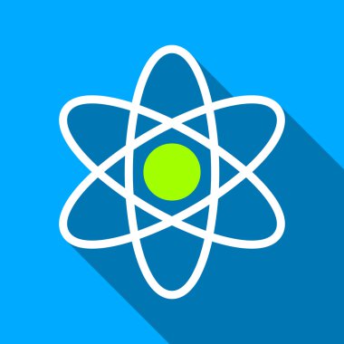 Atom Flat Long Shadow Square Icon