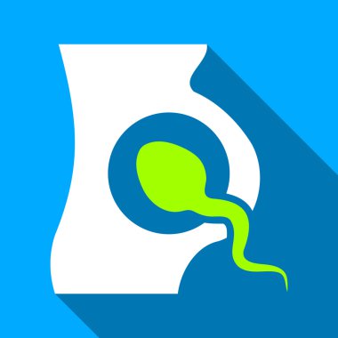 Artificial Insemination Flat Long Shadow Square Icon