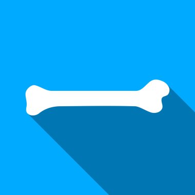 Bone Flat Long Shadow Square Icon