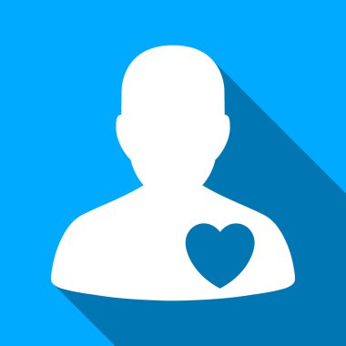 Cardiology Patient Flat Long Shadow Square Icon