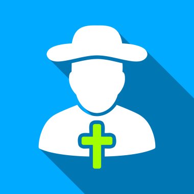 Christian Cleric Flat Long Shadow Square Icon